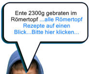 Ente 2300g gebraten im Rmertopf