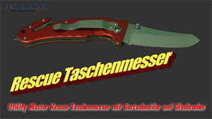 Rescue Taschenmesser mit Gurtschneider und Glasbrecher