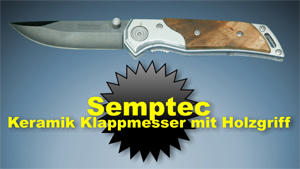 Taschenmesser Semptec Keramik Klappmesser mit Holzgriff 